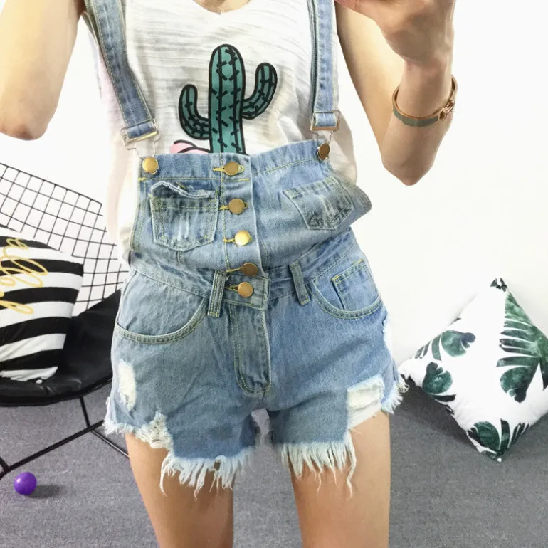 Acid Wash Denim Overalls