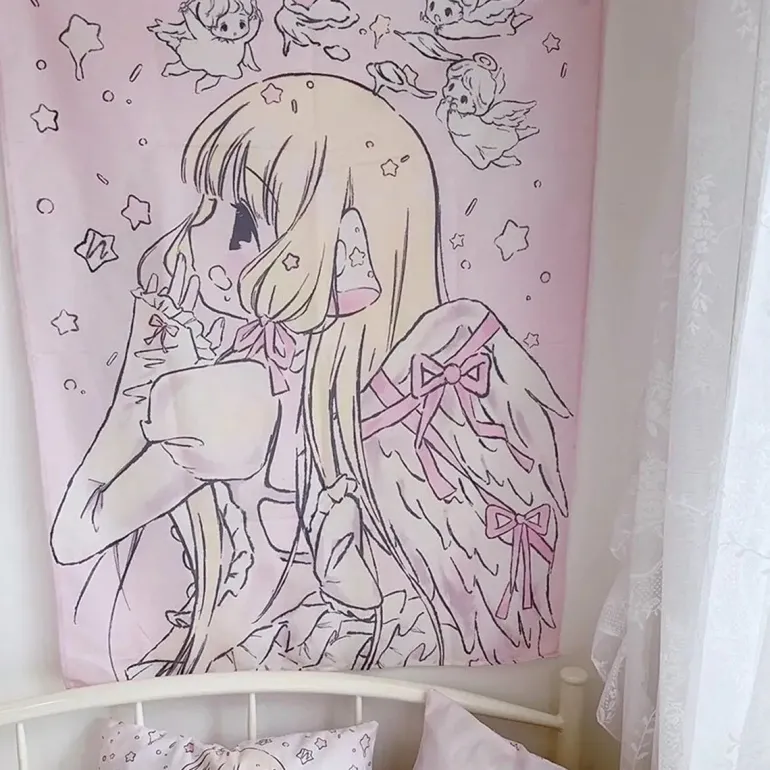 Angelic Prayer Anime Wall Tapestry