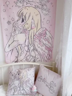 Angelic Prayer Anime Wall Tapestry