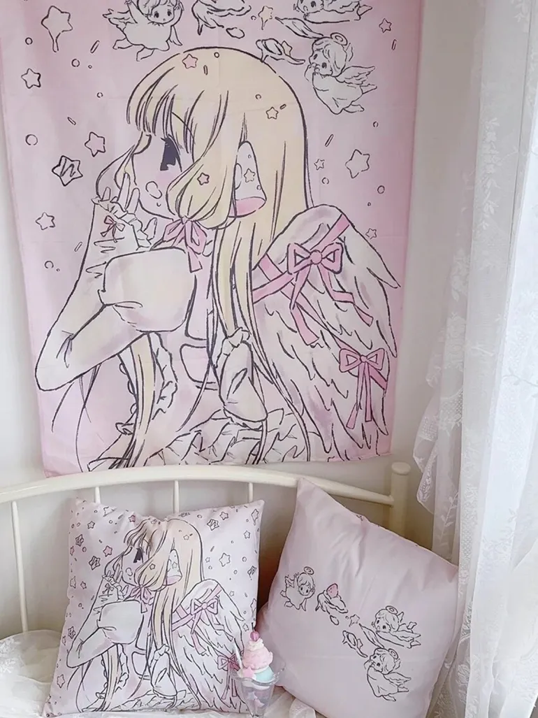 Angelic Prayer Anime Wall Tapestry