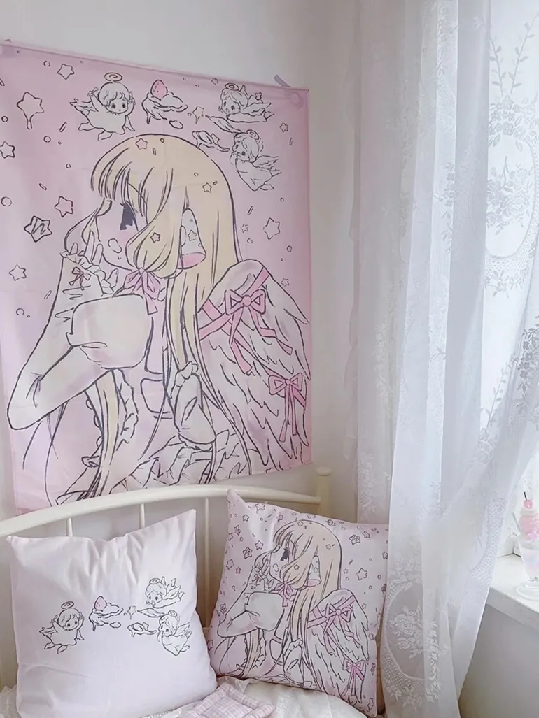 Angelic Prayer Anime Wall Tapestry