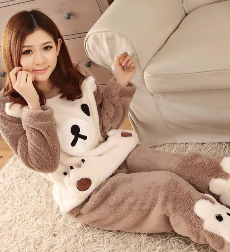 Baby Bear Fuzzy Pajama Set