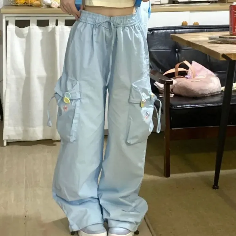 Baby Blue Kawaii Cargo Pants