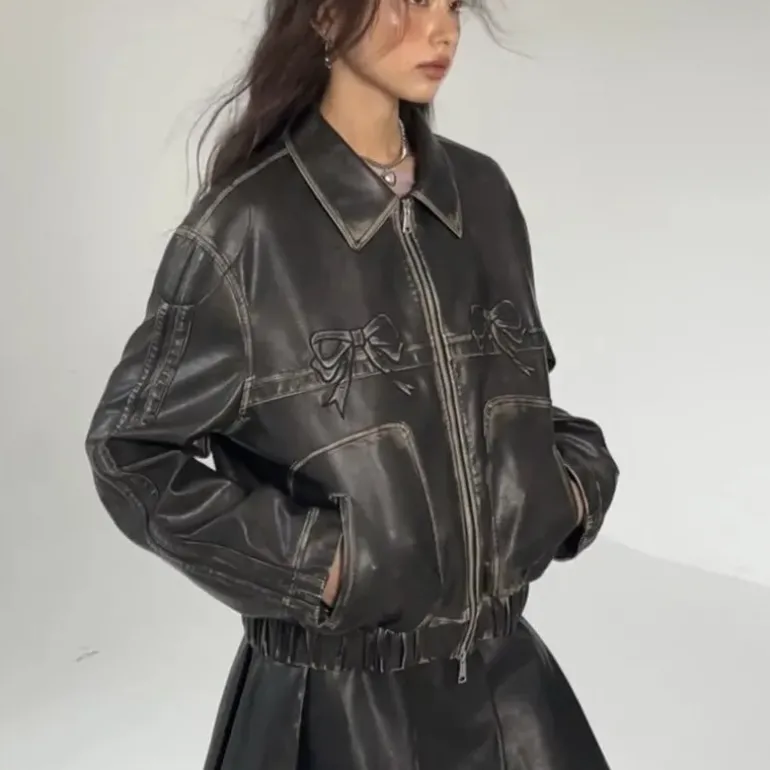 Babydoll Pleather Moto Jacket