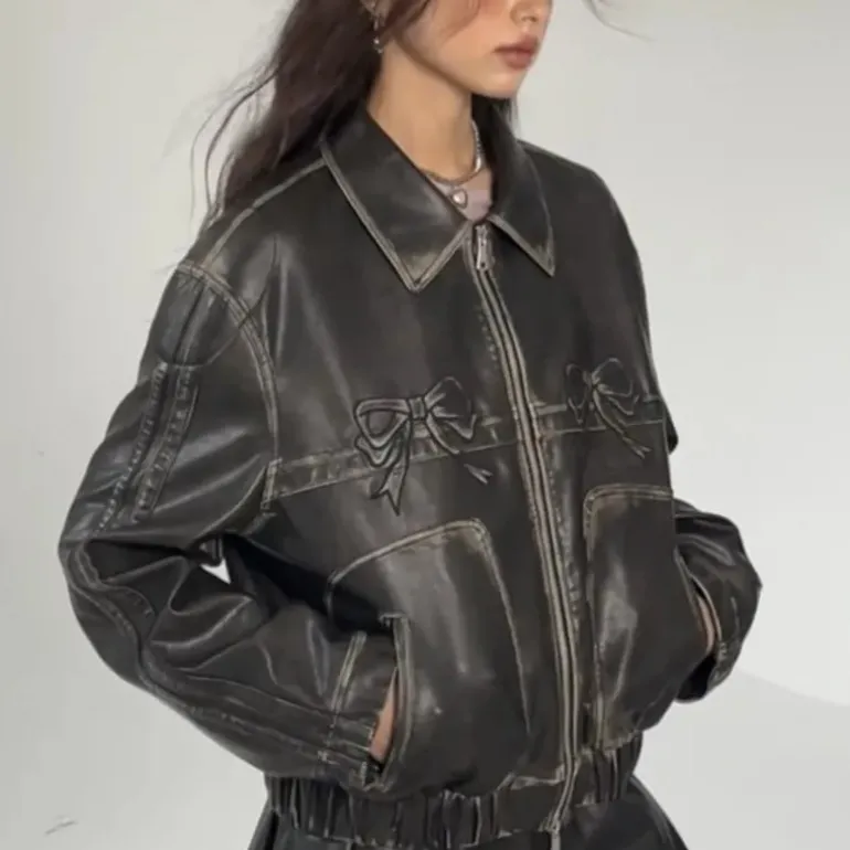 Babydoll Pleather Moto Jacket