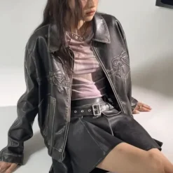 Babydoll Pleather Moto Jacket