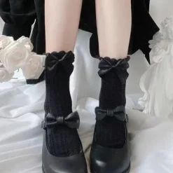 Berry Bow Ruffle Lace Socks