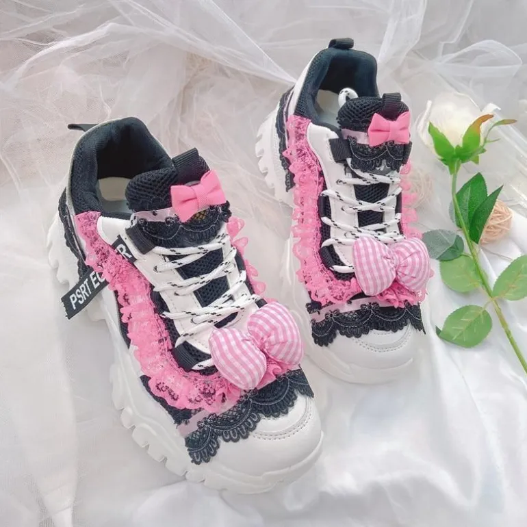 Black & Pink Baby Doll Sneakers