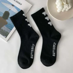 Black & White Butterfly Socks