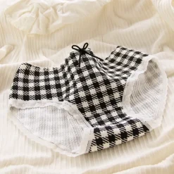 Black Cotton Plaid Undies