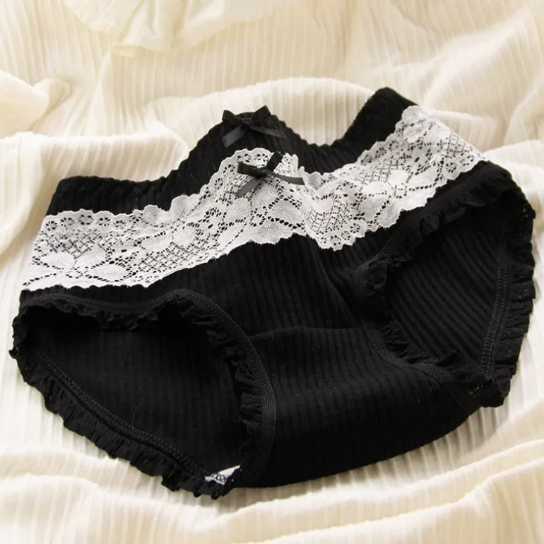 Black Cotton Plaid Undies
