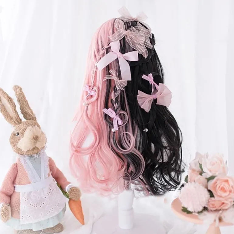 Black Pink Pastel Goth Wig