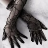Black Spider Web Lace Gloves