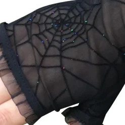 Black Spider Web Lace Gloves