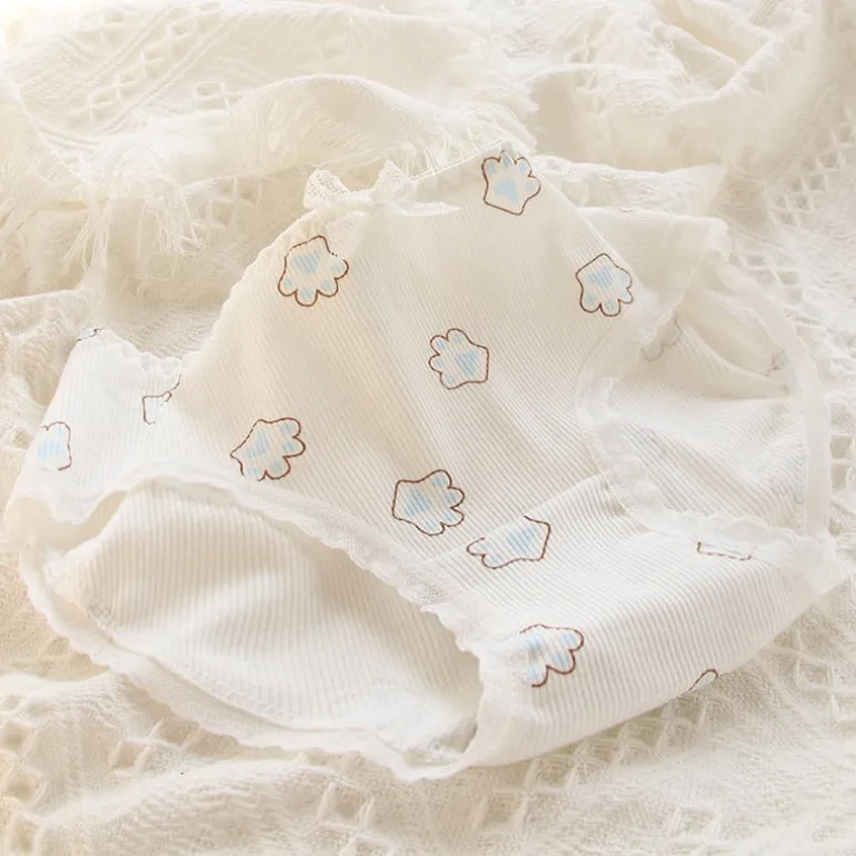 Blue Lace Cotton Sweetheart Undies
