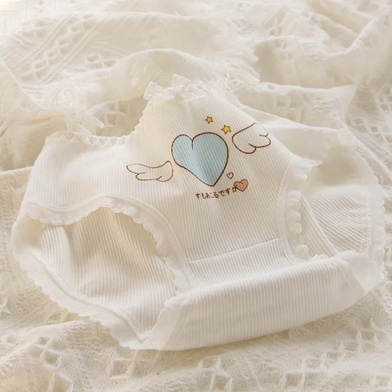 Blue Lace Cotton Sweetheart Undies