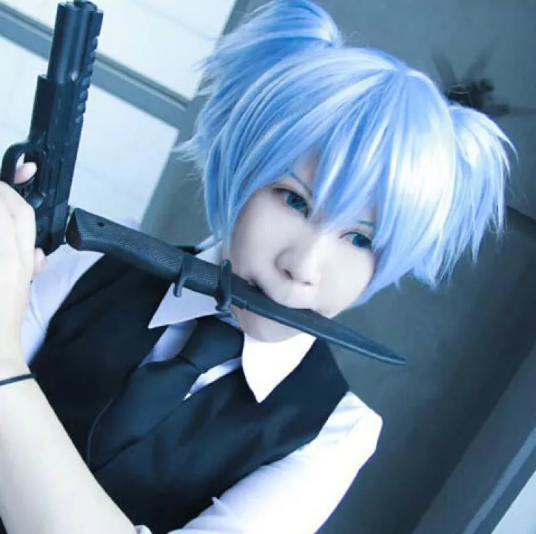 Blue Pigtail Wig