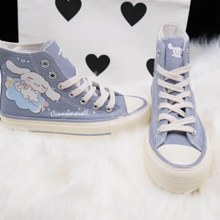 Blue Puppy Dog Painted High Tops