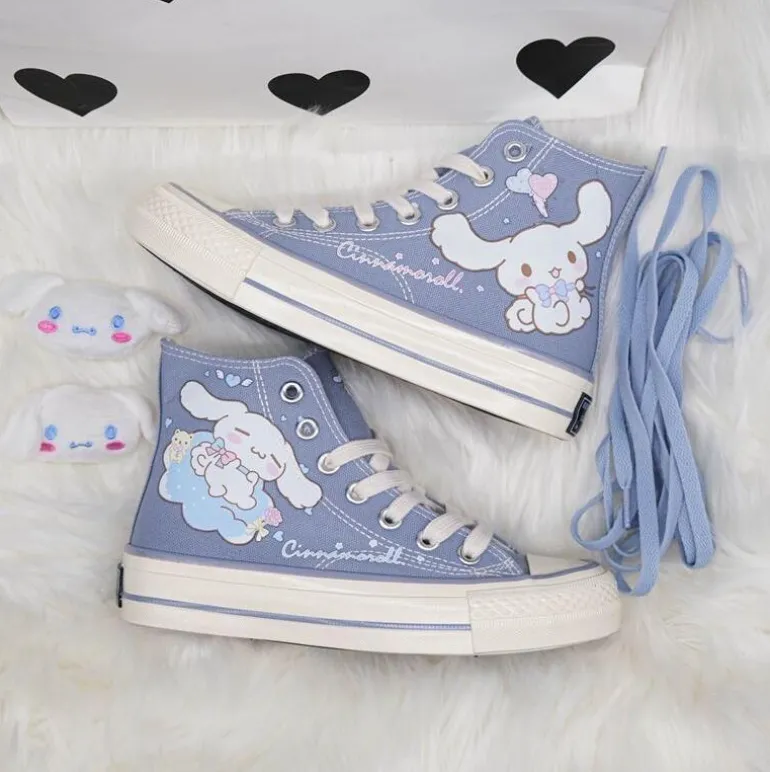 Blue Puppy Dog Painted High Tops