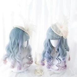 Blue Purple Ombre Long Wig