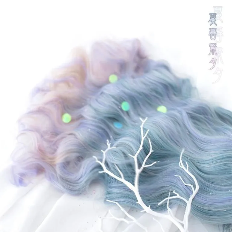 Blue Purple Ombre Long Wig