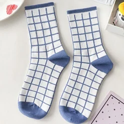 Blue Textured Teddy Bear Socks