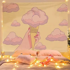 Boba Tea & Sakura Wall Tapestry