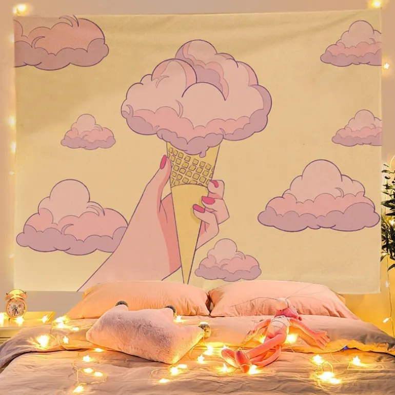 Boba Tea & Sakura Wall Tapestry
