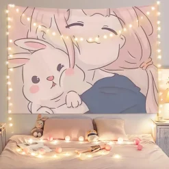 Boba Tea & Sakura Wall Tapestry