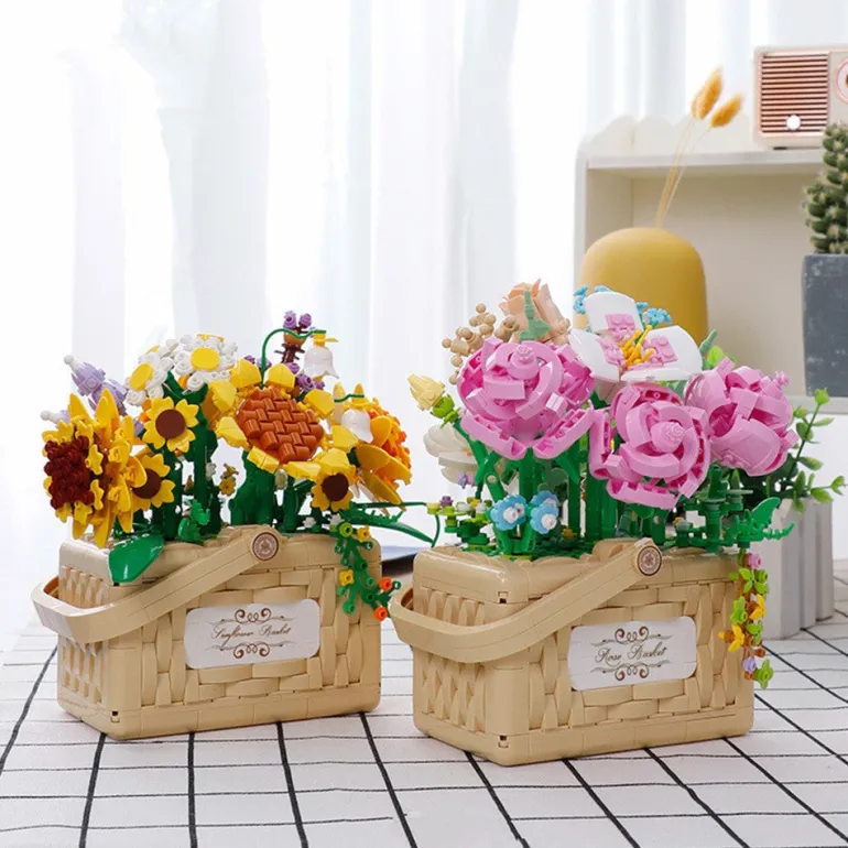 Building Block Basket Bouquet Set