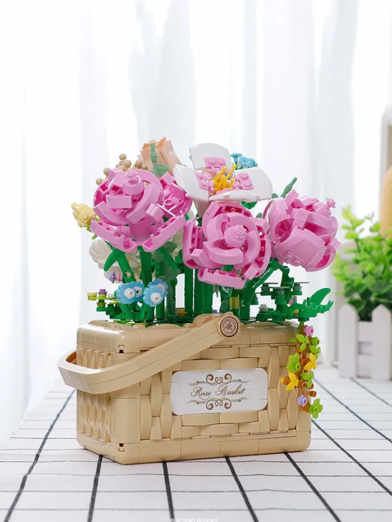 Building Block Basket Bouquet Set