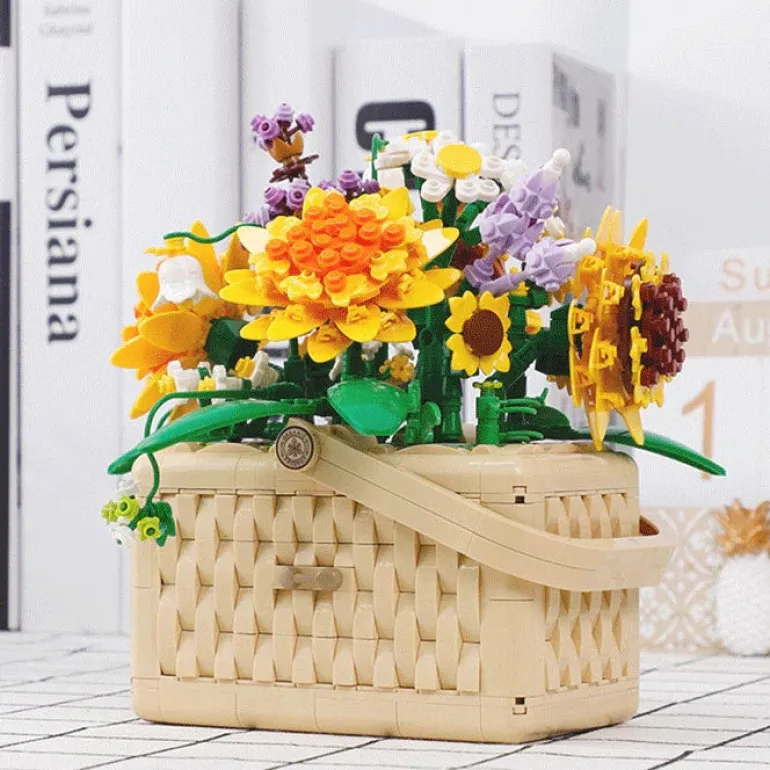 Building Block Basket Bouquet Set