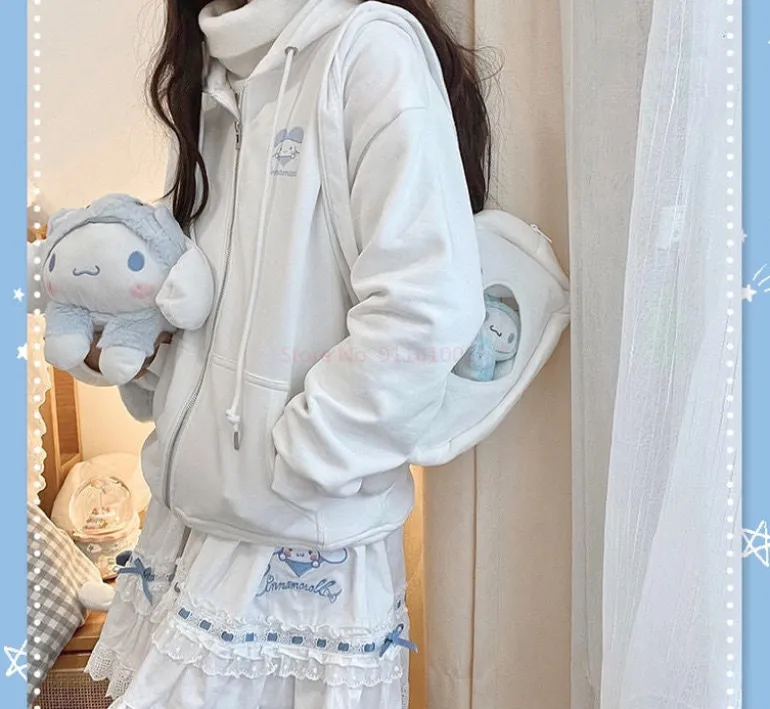 Bunny Ear Oversized Zip Up Hoodie