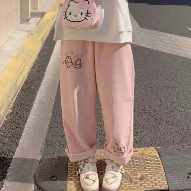 Bunny Friends Pink Corduroy Pants