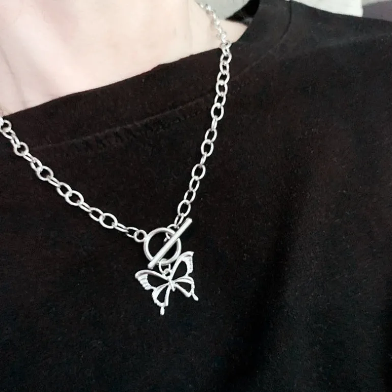 Butterfly & Pearl Necklace