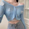 Butterfly Sky Knitted Blue Cardigan