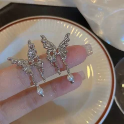 Butterfly Wing Tassel Ear Clips