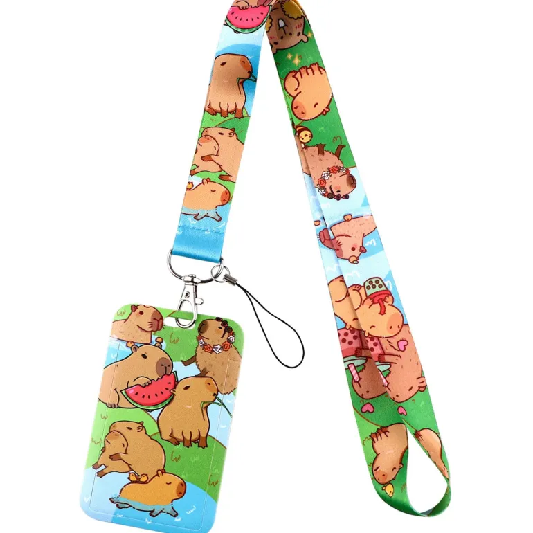 Capybara Lanyard & Card Holder