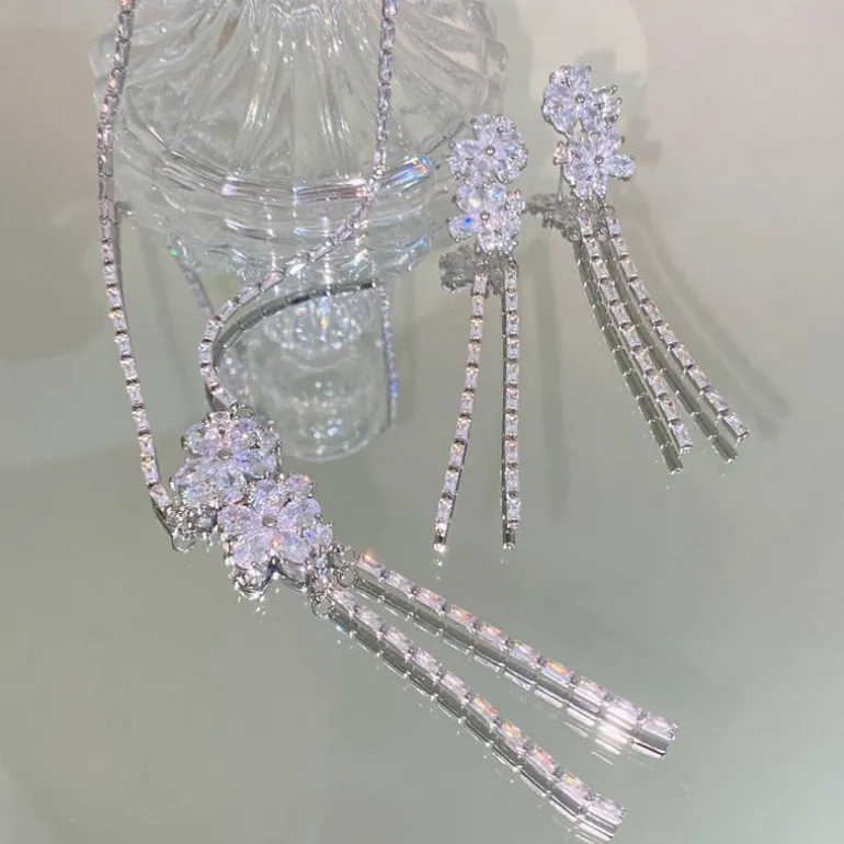 Cascading Flower Jewelry Set