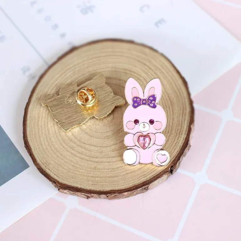 Cat & Bunny Jewelled Pins