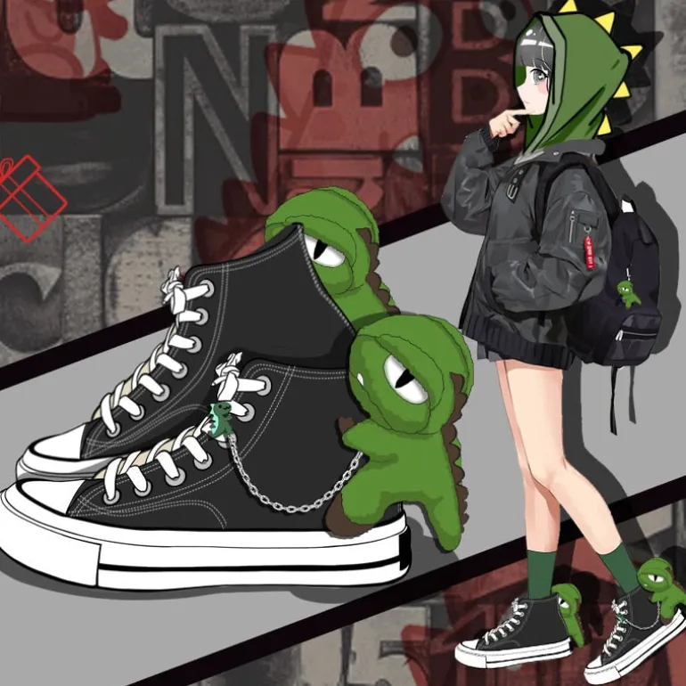Chained Dino High Tops