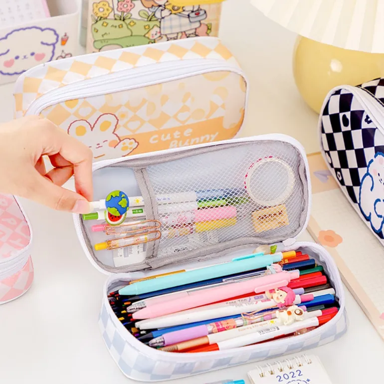 Checkerboard Bunny Cosmetic Case