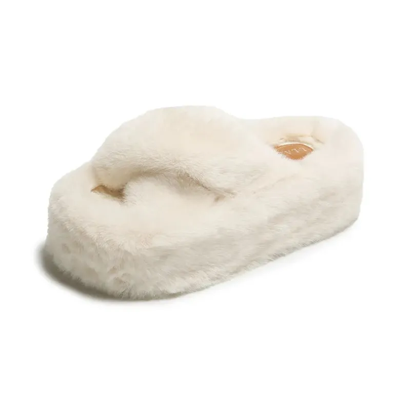 Chunky Fuzzy Sandal Slippers