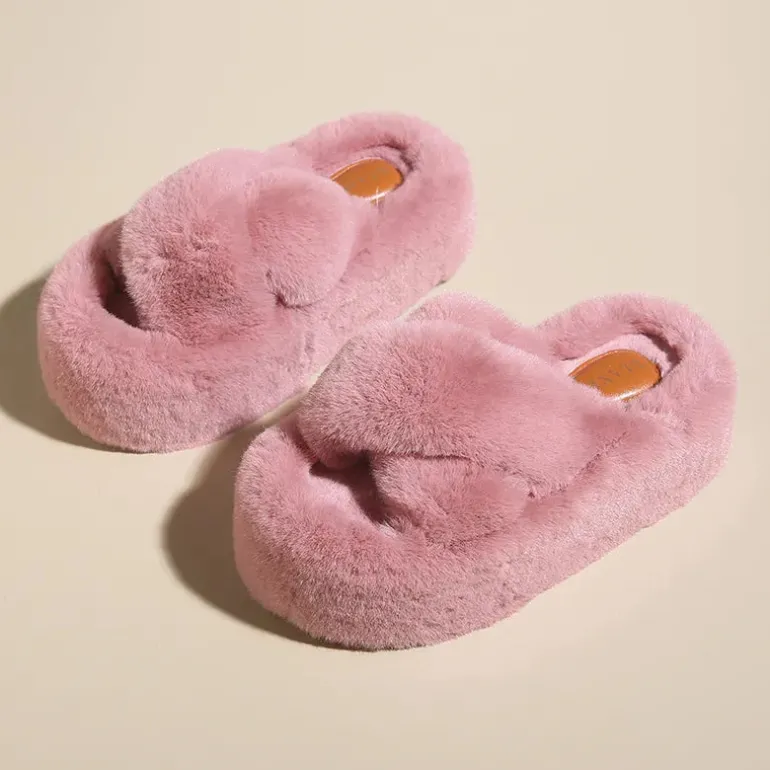 Chunky Fuzzy Sandal Slippers