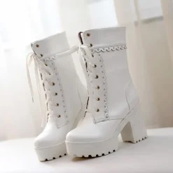 Chunky Lace Platform Boots