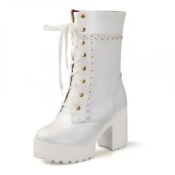 Chunky Lace Platform Boots