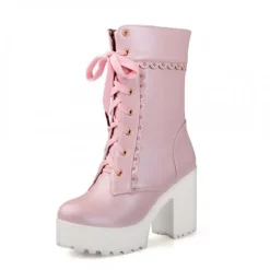 Chunky Lace Platform Boots