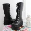 Chunky Platform Moto Boots