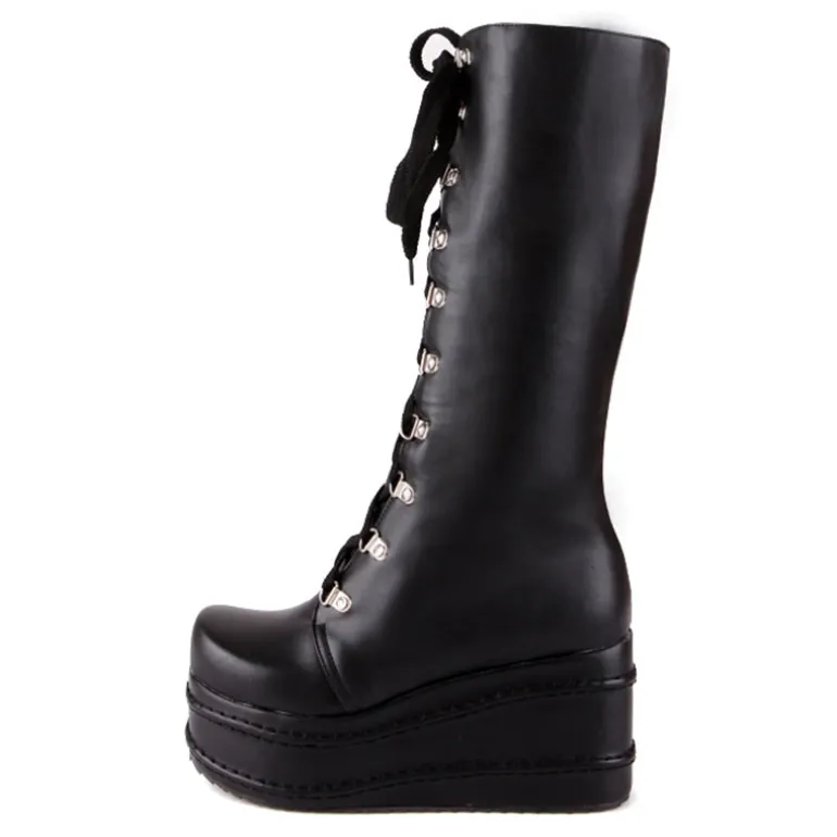 Chunky Platform Moto Boots