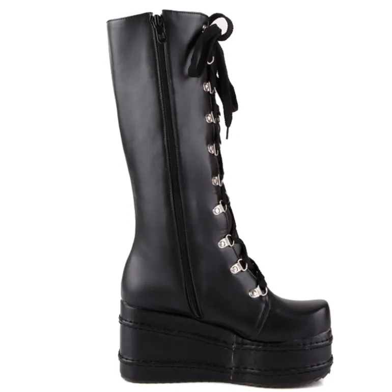 Chunky Platform Moto Boots